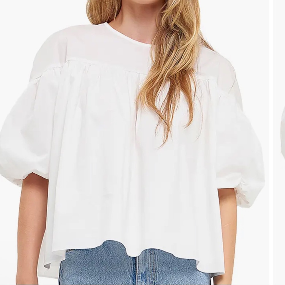 English factory White Eyelet Lace Blouse